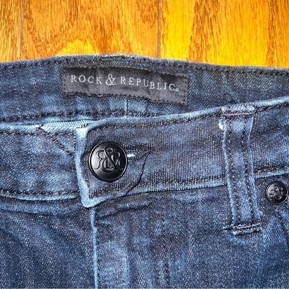 Rock & Republic Groupie Dark Wash Denim Mini Skirt Size 12 - Picture 2 of 9